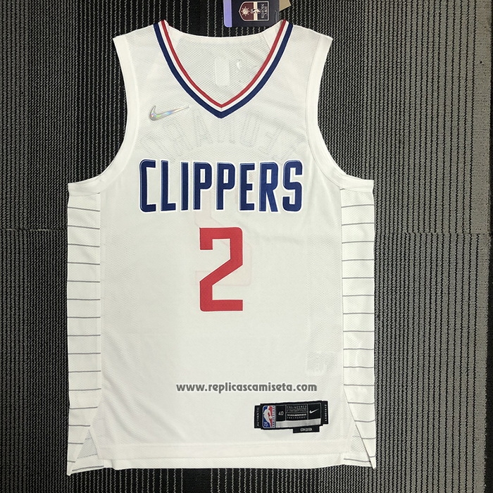Camiseta Los Angeles Clippers Kawhi Leonard #2 Association 2020-21 Autentico Blanco